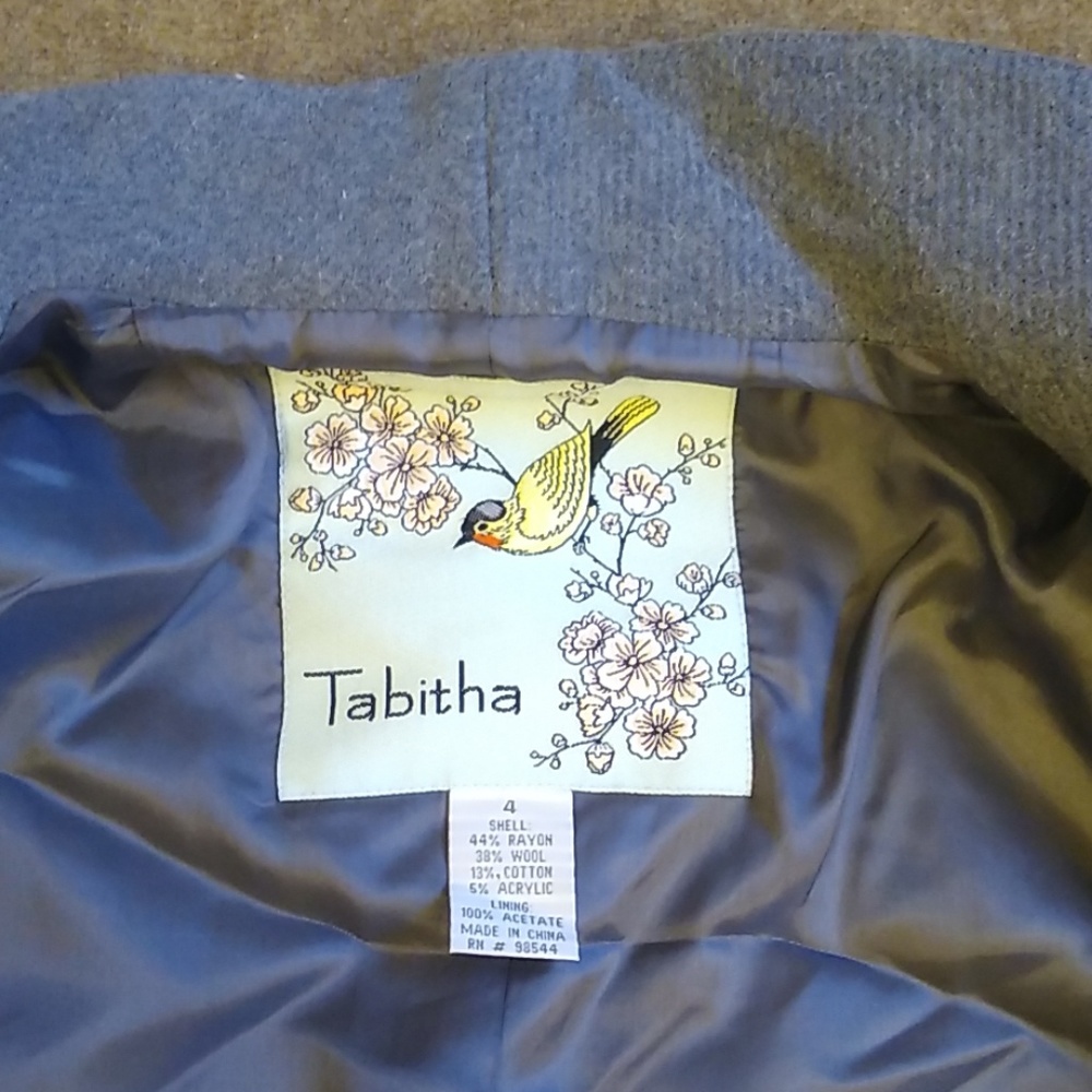 Anthropologie Tabitha Gray Blue Wool Ruffle Jacket - Picture 3 of 3